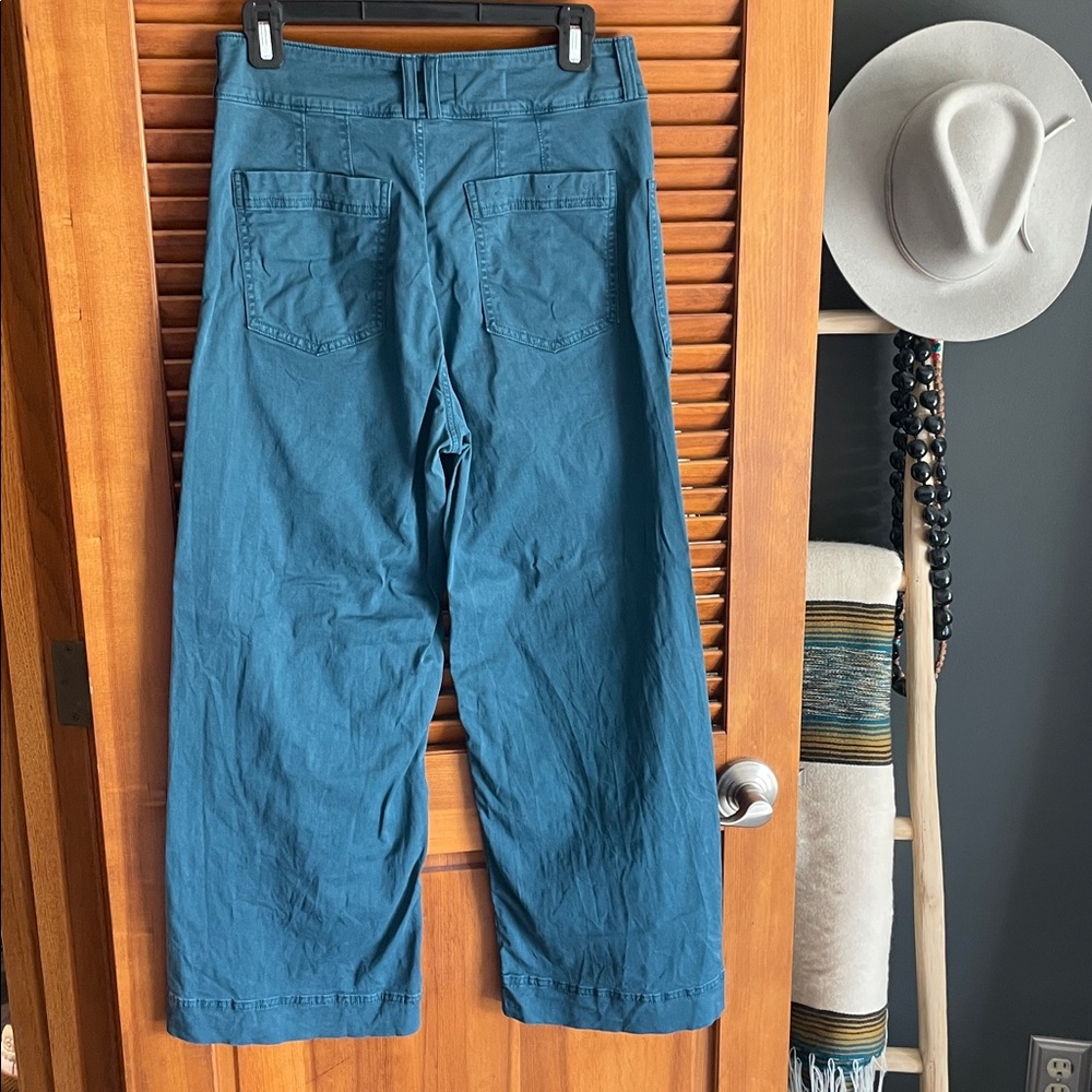 Pilcro Teal Wide-Leg Cargo Pants - Picture 4 of 6